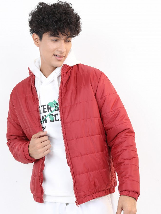 Ketch Men Red Solid Puffer Jacket - Red - Image 1