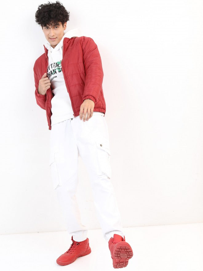 Ketch Men Red Solid Puffer Jacket - Red - Image 2