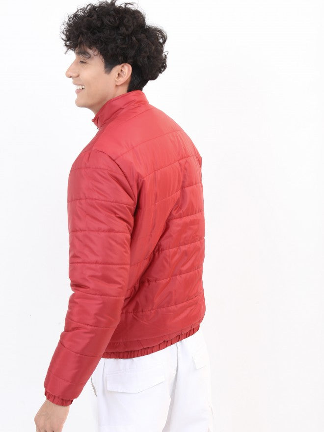 Ketch Men Red Solid Puffer Jacket - Red - Image 3