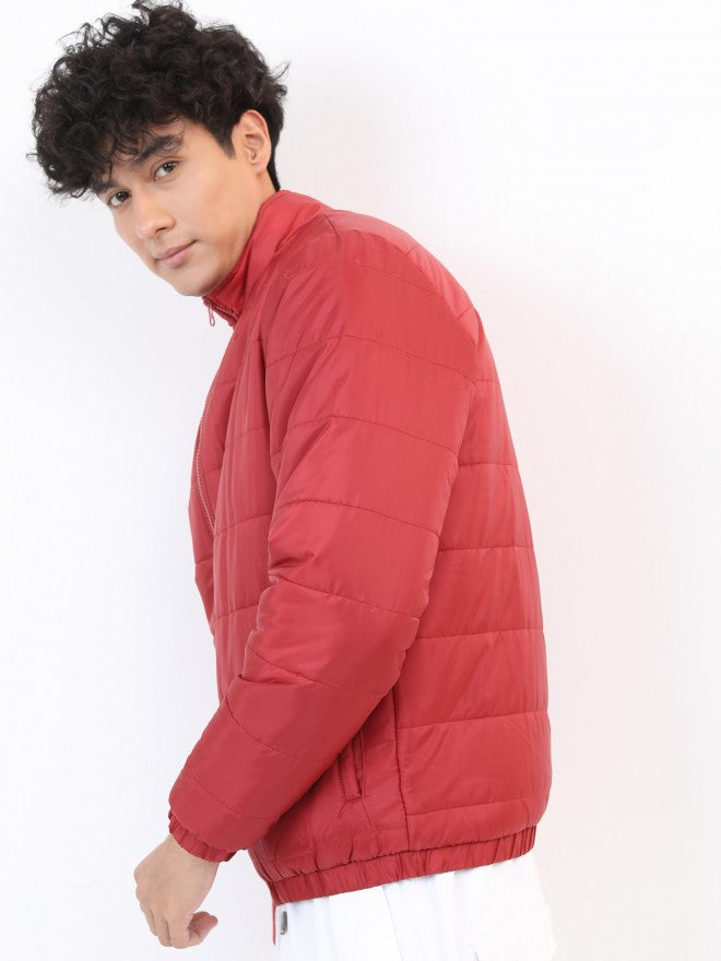 Ketch Men Red Solid Puffer Jacket - Red - Image 4