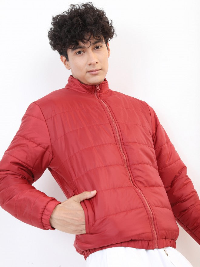 Ketch Men Red Solid Puffer Jacket - Red - Image 6