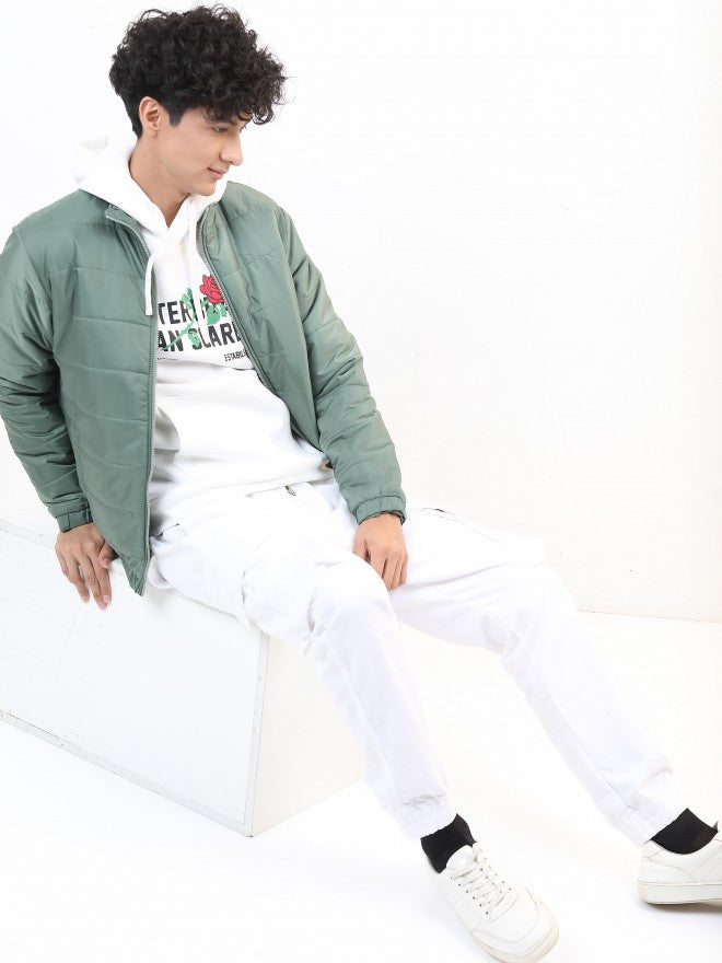 Ketch Men Green Solid Puffer Jacket - Green - Image 2