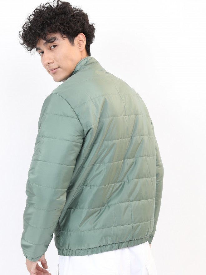 Ketch Men Green Solid Puffer Jacket - Green - Image 3