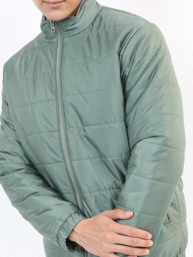Ketch Men Green Solid Puffer Jacket - Green - Image 5