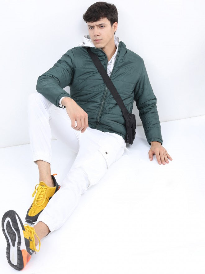 Ketch Men Green Puffer Jacket - Green - Image 2