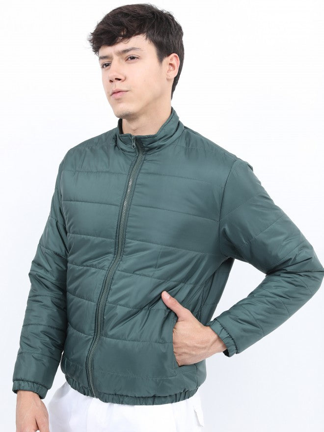 Ketch Men Green Puffer Jacket - Green - Image 4