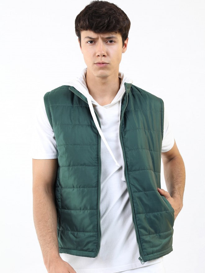 Ketch Mens Puffer Jacket - Green - Image 1