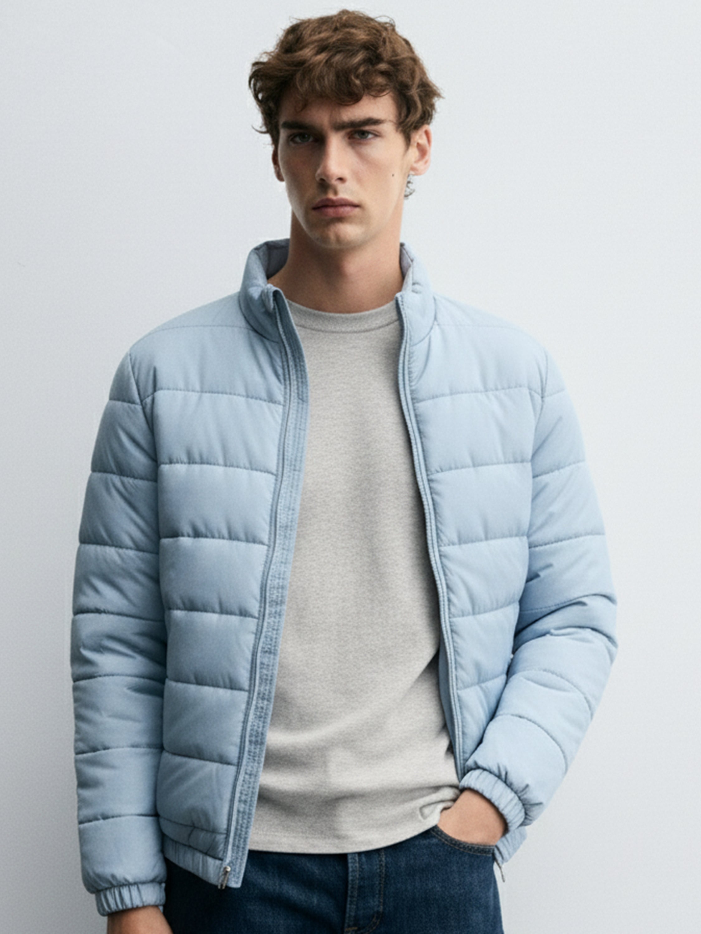 Ketch Men Teal Puffer Jacket - Teal - Image 1