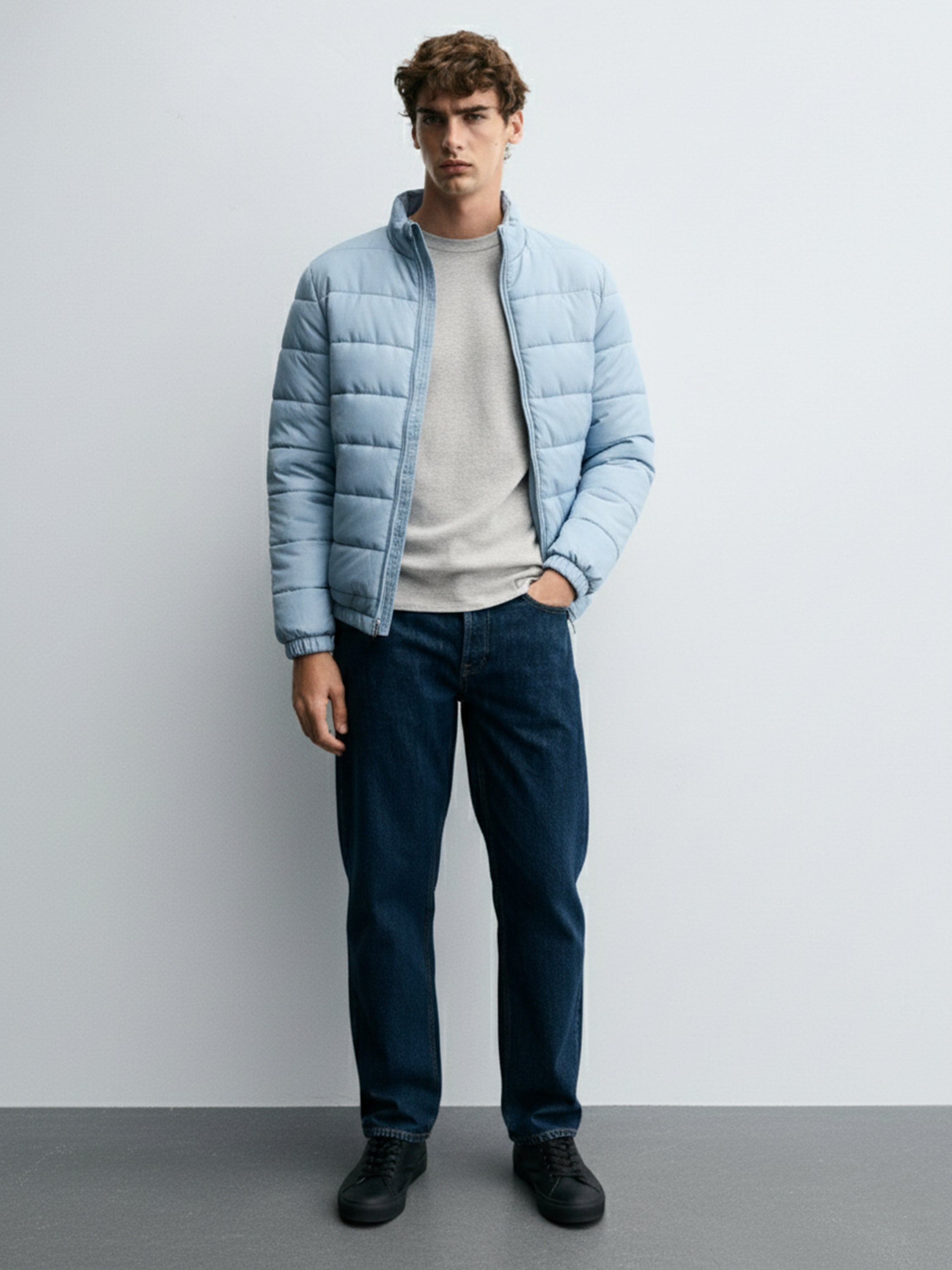 Ketch Men Teal Puffer Jacket - Teal - Image 3