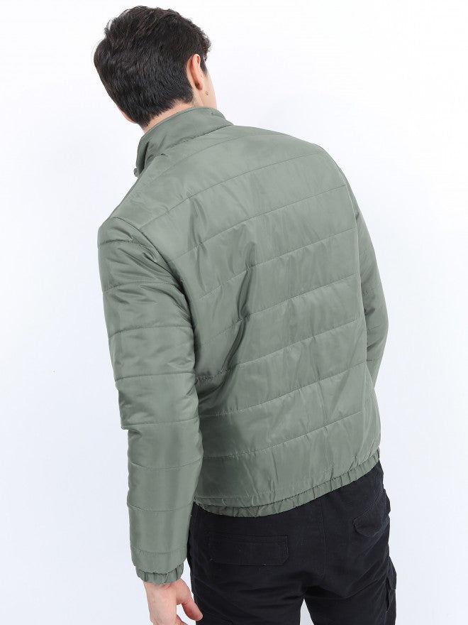 Ketch Men Olive Puffer Jacket - Olive - Image 3