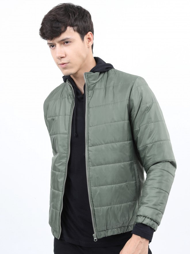 Ketch Men Olive Puffer Jacket - Olive - Image 4