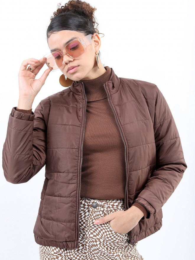 Ketch Women Brown Puffer Jacket - Brown - Image 1