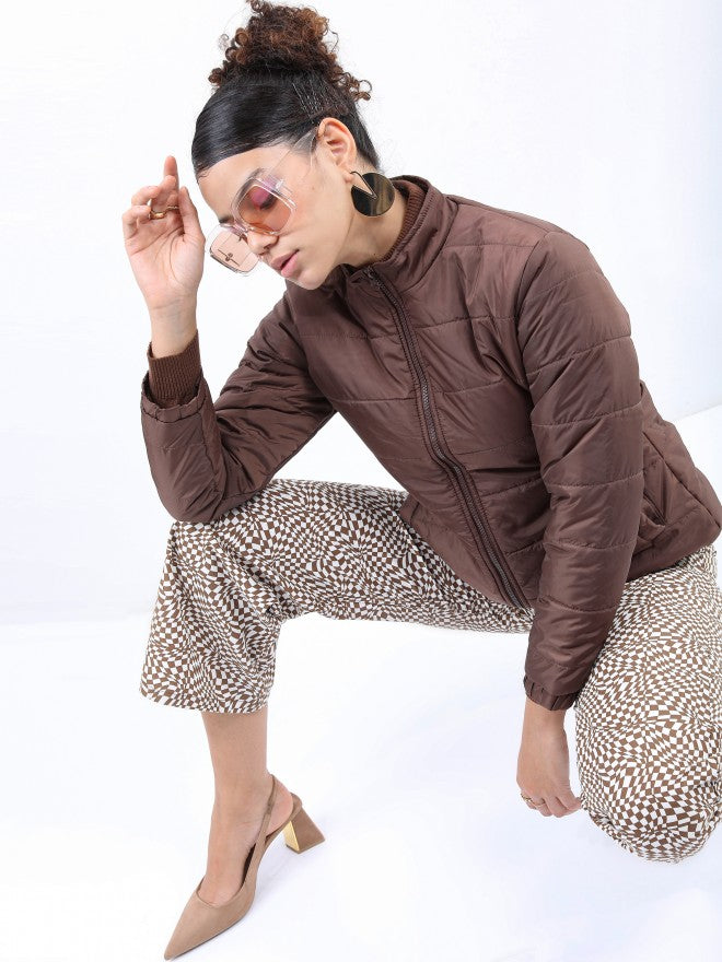 Ketch Women Brown Puffer Jacket - Brown - Image 2