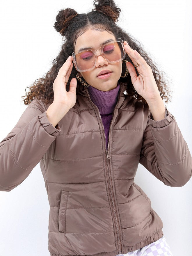 Ketch Women Brown Puffer Jacket - Brown - Image 1