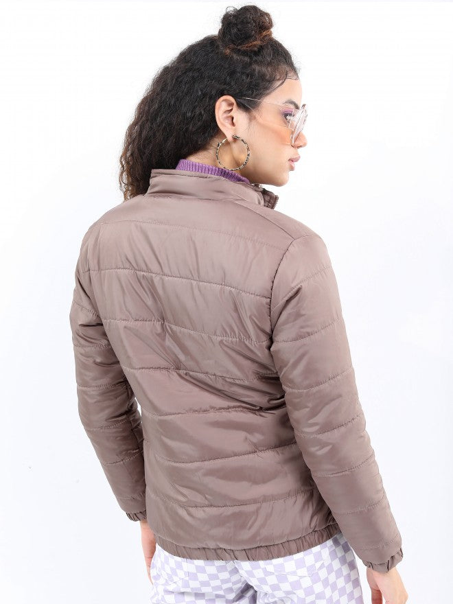 Ketch Women Brown Puffer Jacket - Brown - Image 3