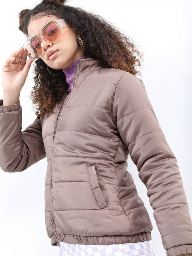 Ketch Women Brown Puffer Jacket - Brown - Image 4
