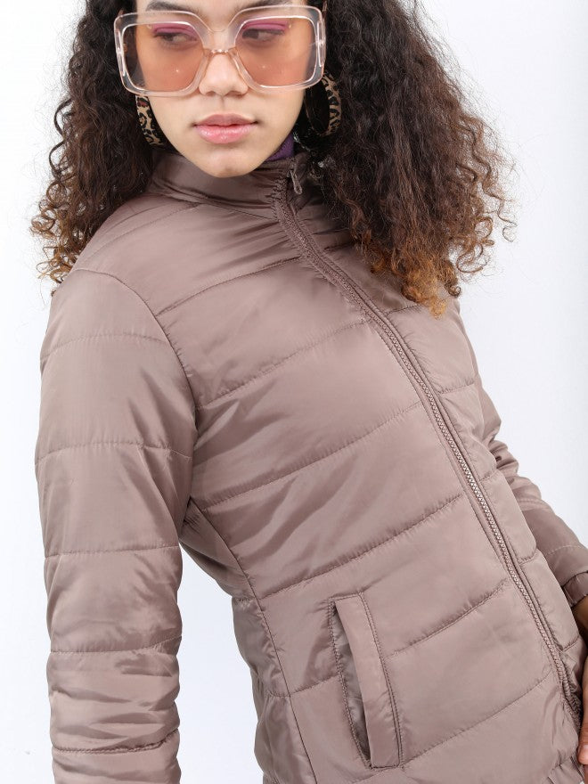 Ketch Women Brown Puffer Jacket - Brown - Image 5