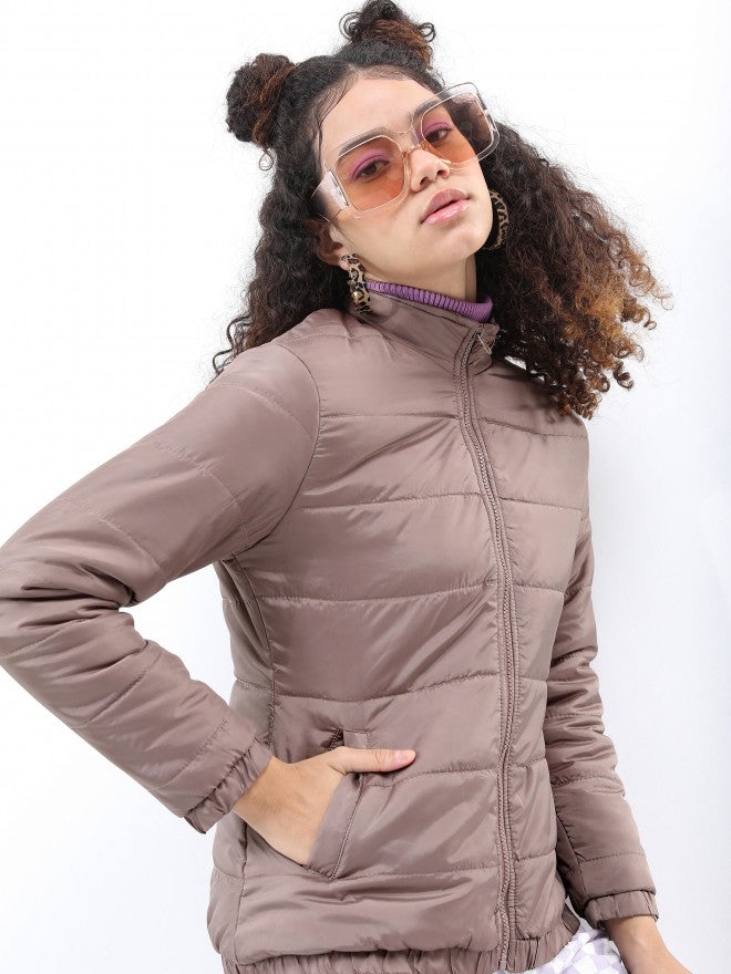 Ketch Women Brown Puffer Jacket - Brown - Image 6