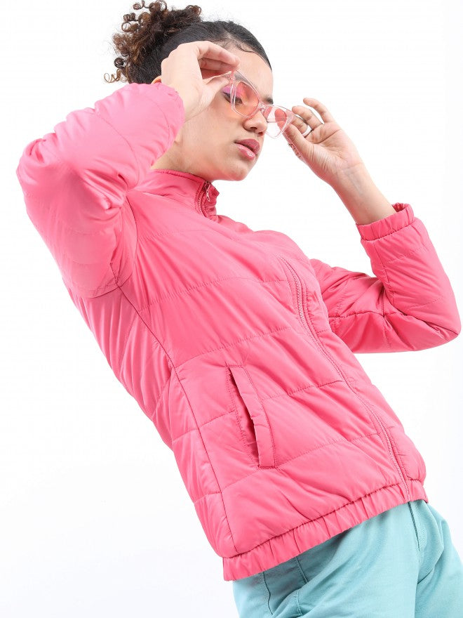 Ketch Women Pink Puffer Jacket - Pink - Image 6