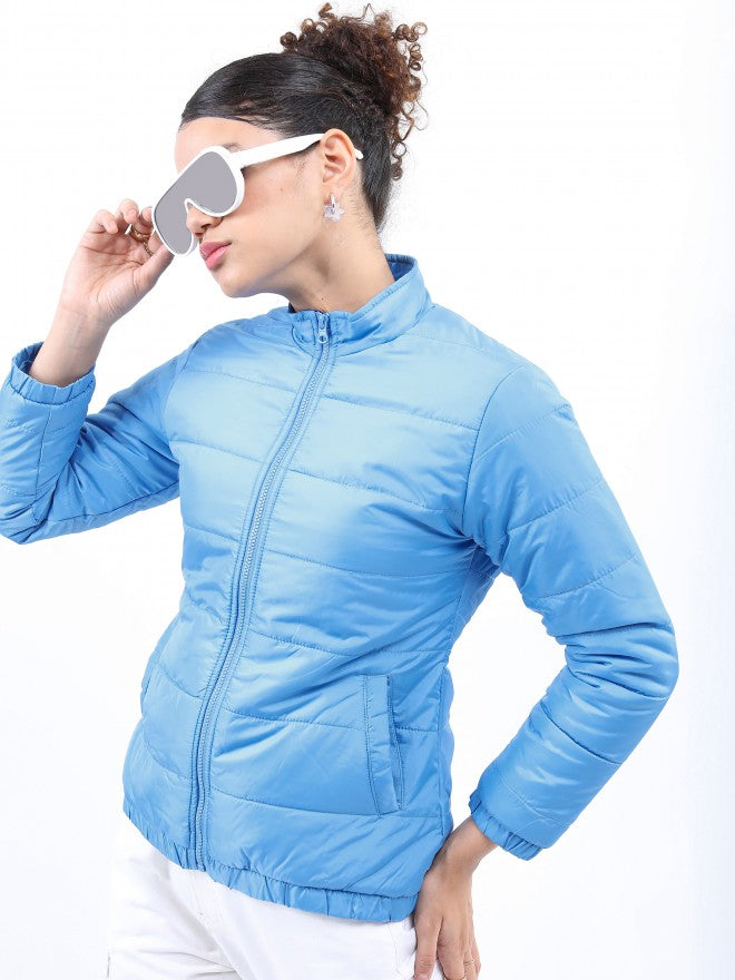 Ketch Women Blue Puffer Jacket - Blue - Image 4