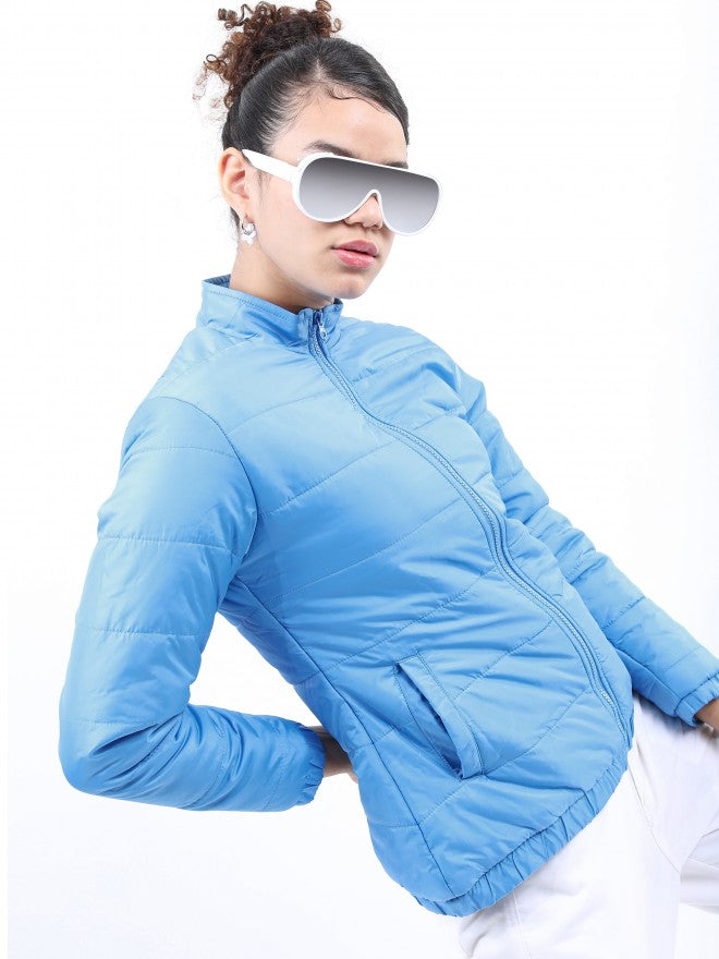 Ketch Women Blue Puffer Jacket - Blue - Image 6