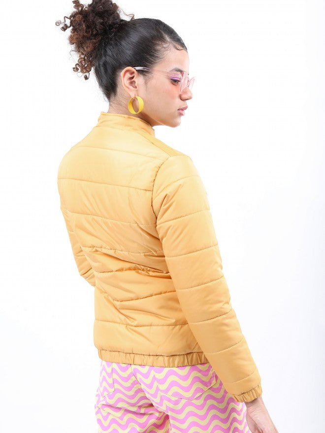 Ketch Women Yellow Puffer Jacket - Yellow - Image 3