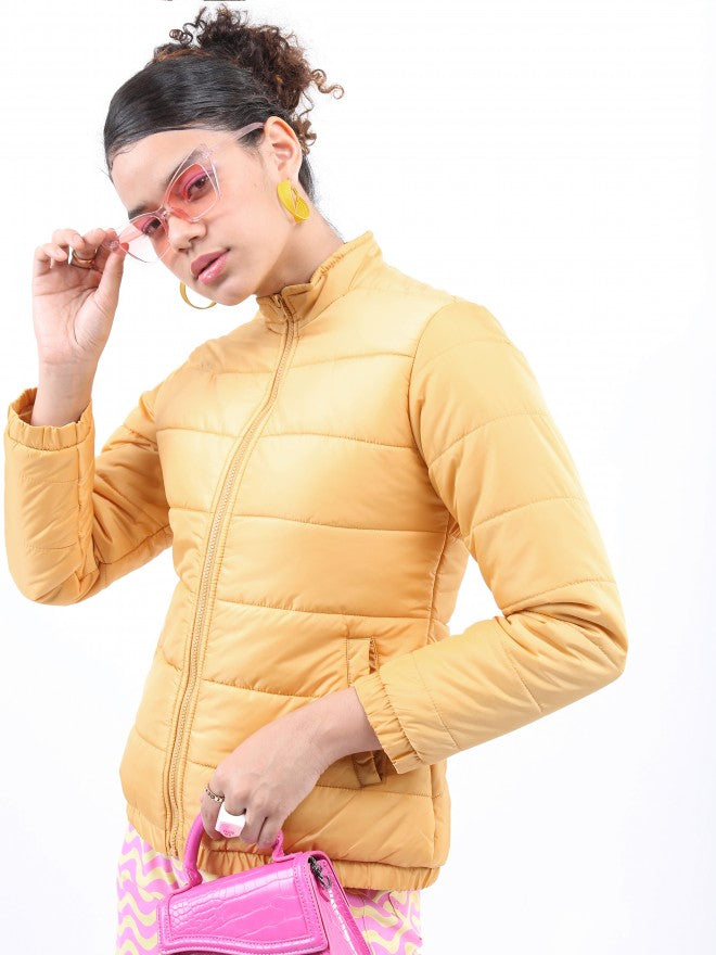 Ketch Women Yellow Puffer Jacket - Yellow - Image 4