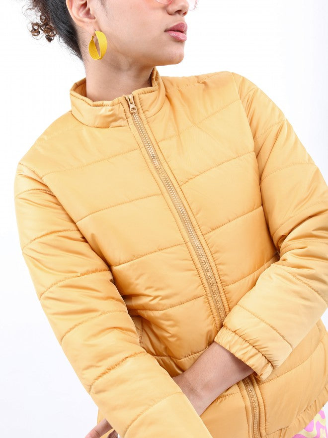 Ketch Women Yellow Puffer Jacket - Yellow - Image 5