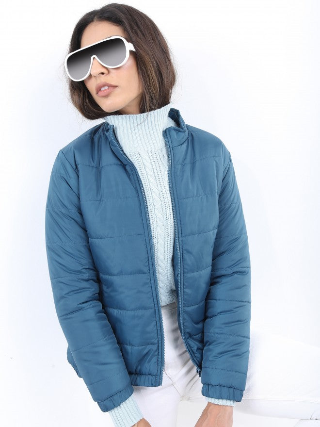 Ketch Women Blue Puffer Jacket - Blue - Image 1