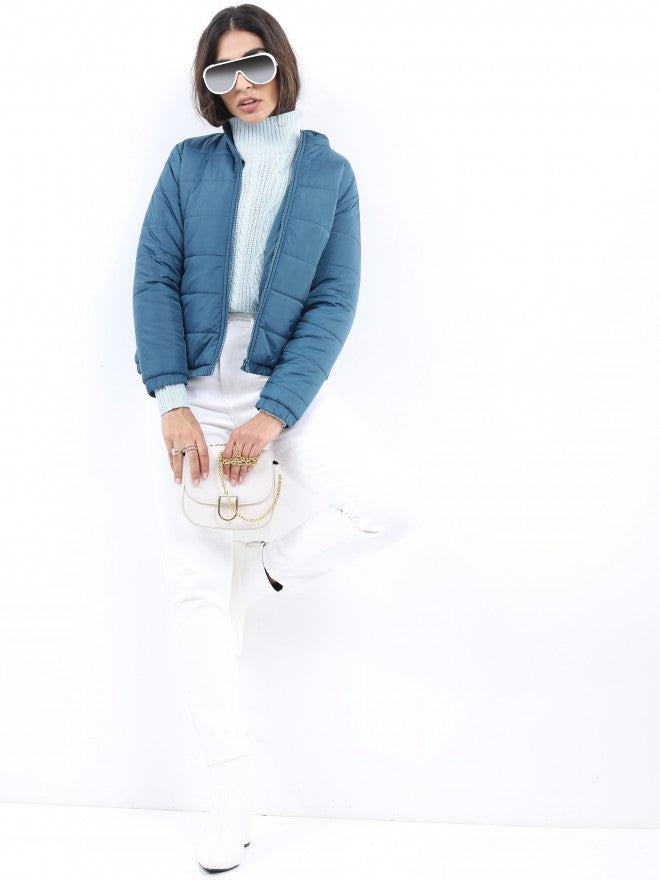 Ketch Women Blue Puffer Jacket - Blue - Image 2