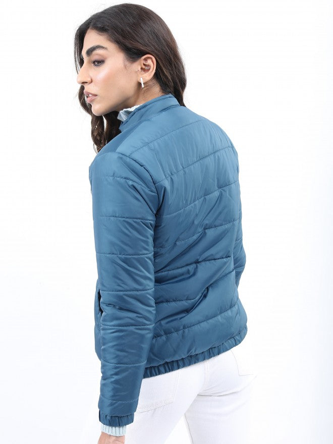 Ketch Women Blue Puffer Jacket - Blue - Image 3
