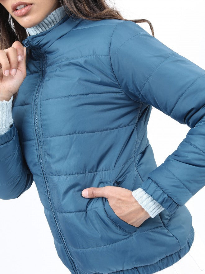 Ketch Women Blue Puffer Jacket - Blue - Image 5