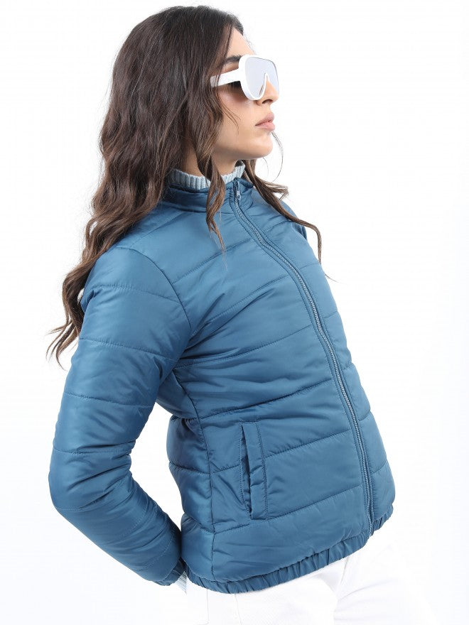 Ketch Women Blue Puffer Jacket - Blue - Image 6