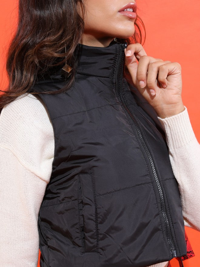 Ketch Women Black Puffer Jacket - Black - Image 4