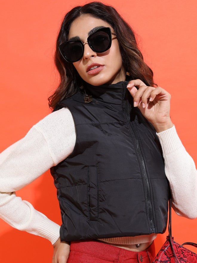 Ketch Women Black Puffer Jacket - Black - Image 6