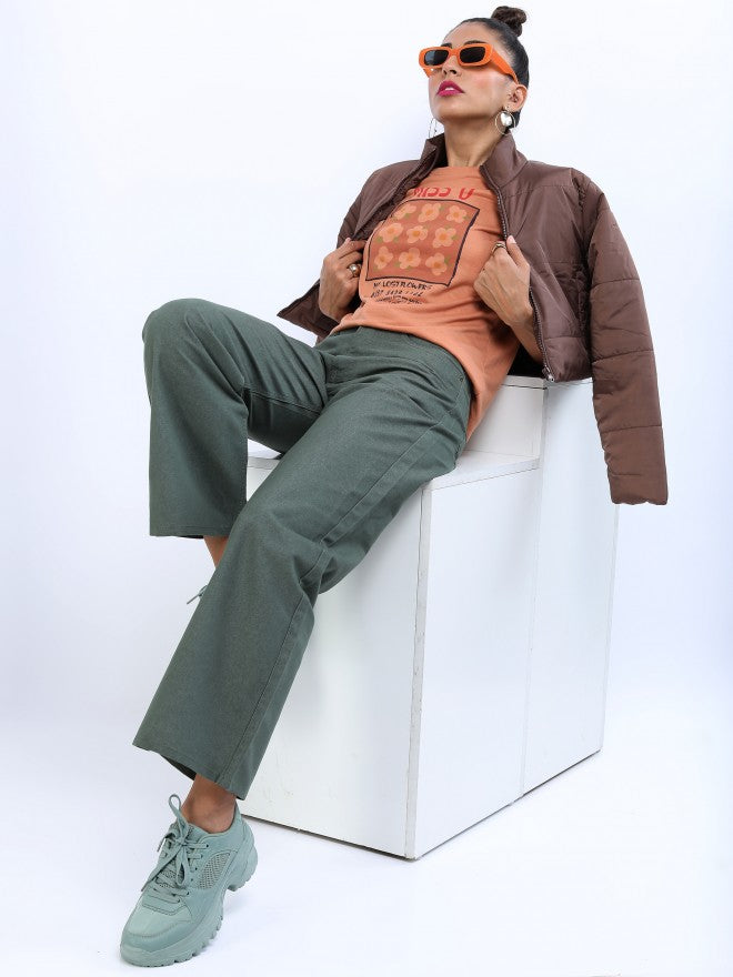 Ketch Women Brown Puffer Jacket - Brown - Image 2