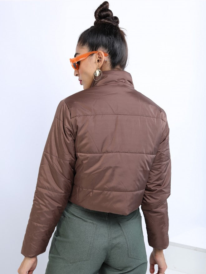 Ketch Women Brown Puffer Jacket - Brown - Image 3