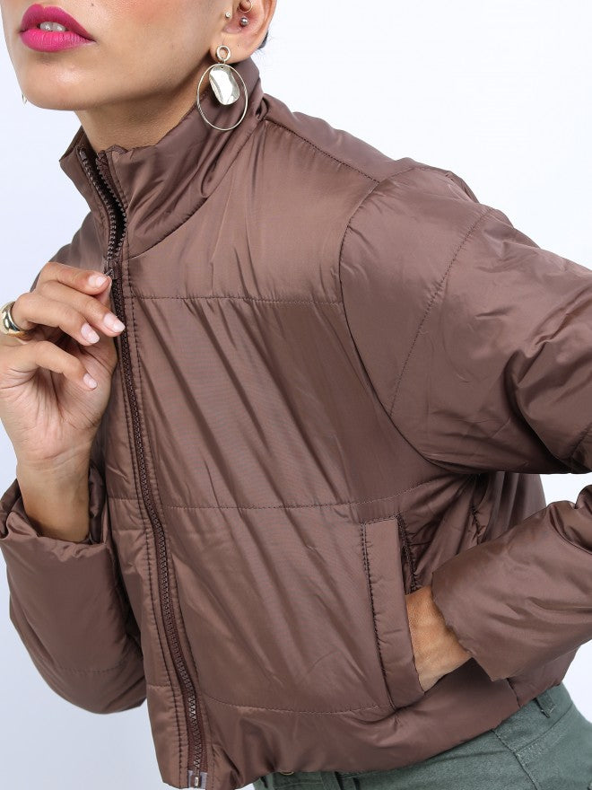 Ketch Women Brown Puffer Jacket - Brown - Image 4