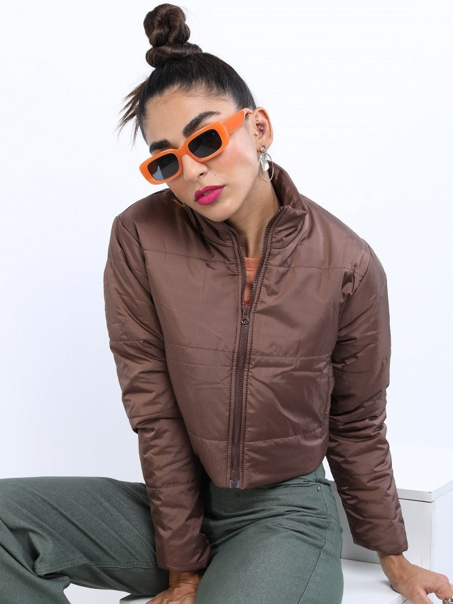Ketch Women Brown Puffer Jacket - Brown - Image 5