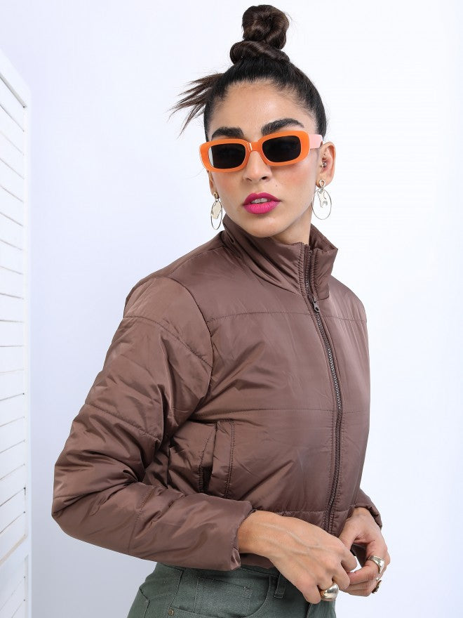 Ketch Women Brown Puffer Jacket - Brown - Image 6