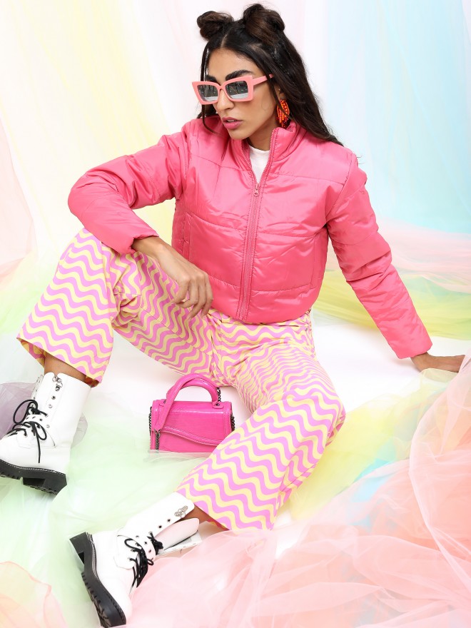 Ketch Women Pink Puffer Jacket - Pink - Image 2