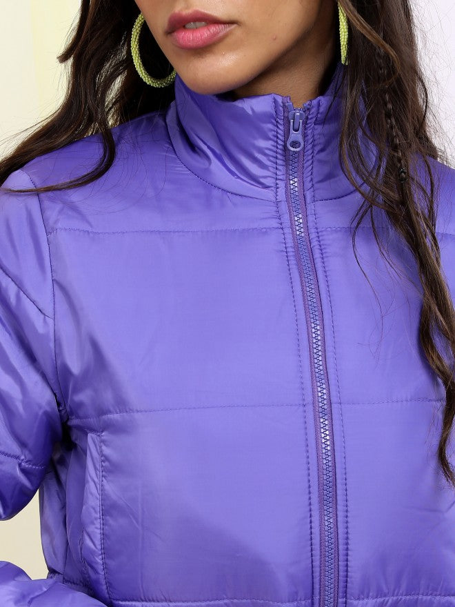 Ketch Women Purple Puffer Jacket - Purple - Image 5