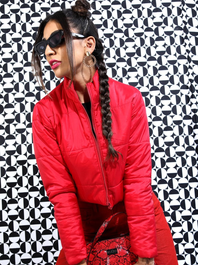Ketch Women Red Puffer Jacket - Red - Image 1