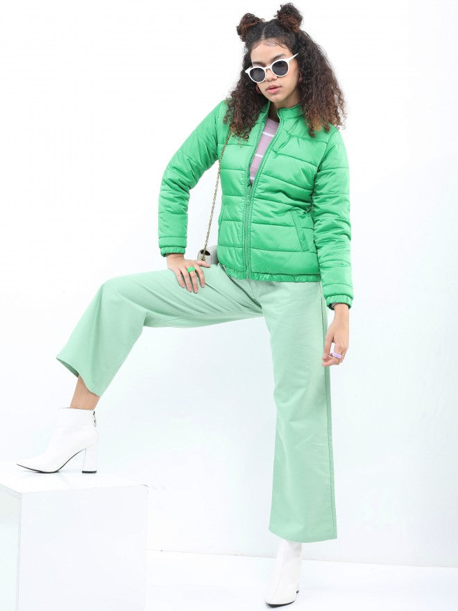 Ketch Women Green Puffer Jacket - Green - Image 2