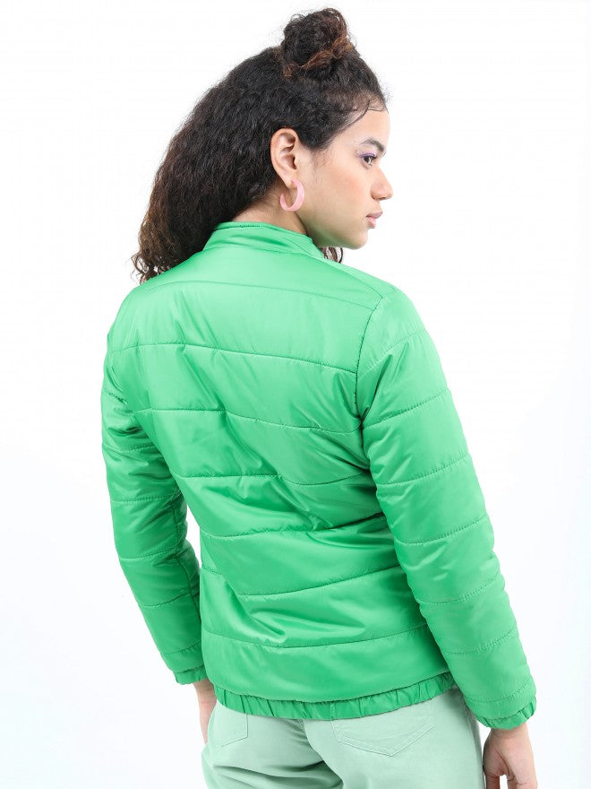 Ketch Women Green Puffer Jacket - Green - Image 3