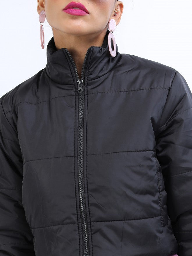 Ketch Women Black Puffer Jacket - Black - Image 4