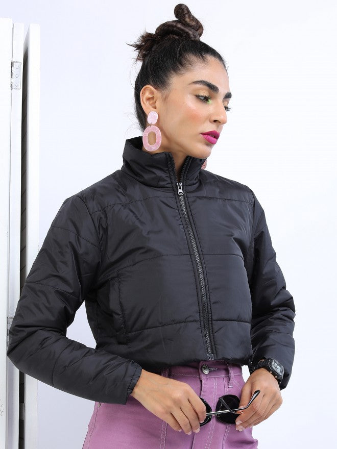 Ketch Women Black Puffer Jacket - Black - Image 6