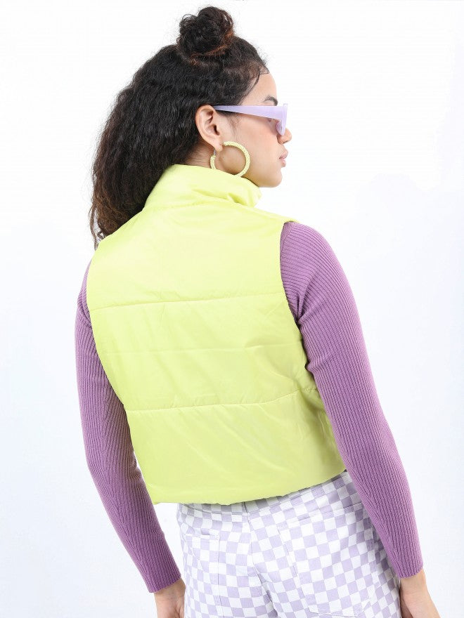 Ketch Women Green Puffer Jacket - Green - Image 3