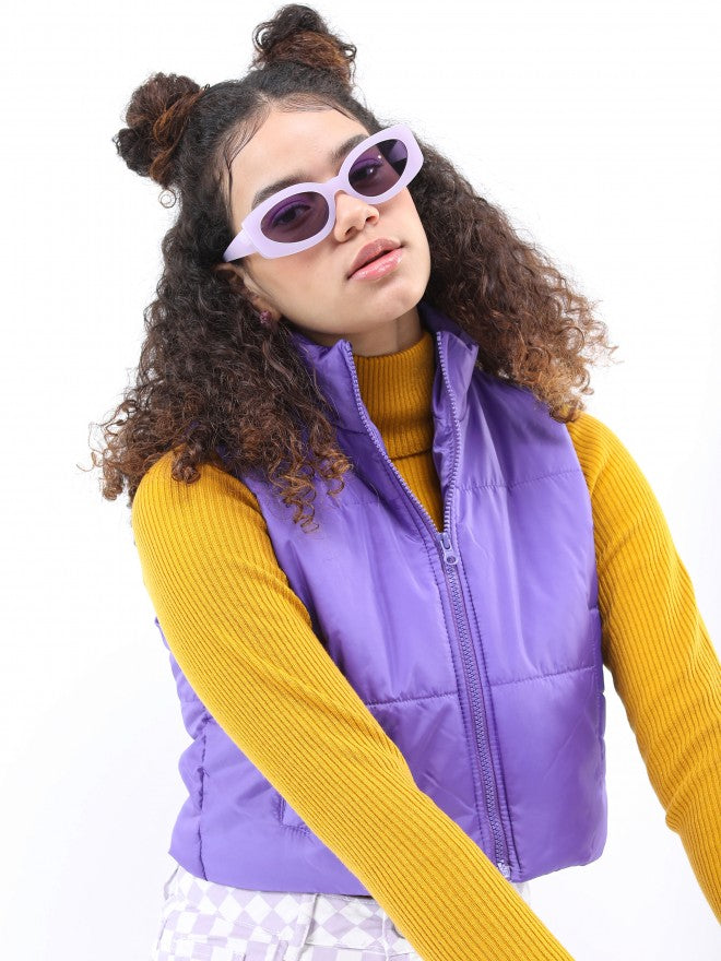 Ketch Women Purple Puffer Jacket - Purple - Image 6