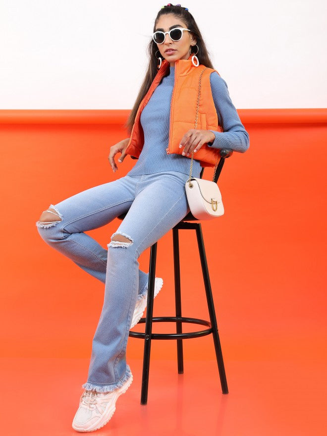Ketch Women Orange Puffer Jacket - Orange - Image 2